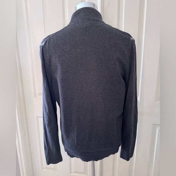 INC Men's Argyle Zip Cardigan Sweater M Gray Preppy Dad Grandpa Full Zip Church - Picture 4 of 6